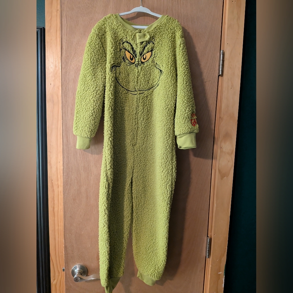 Dr. Seuss Grinch Green Fleece Kids One-Piece